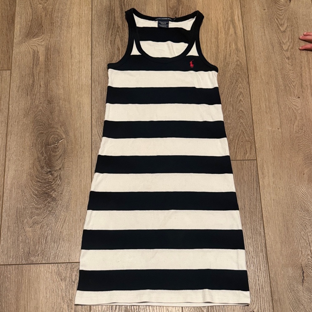 Ralph Lauren Black and White Striped Tank Dress